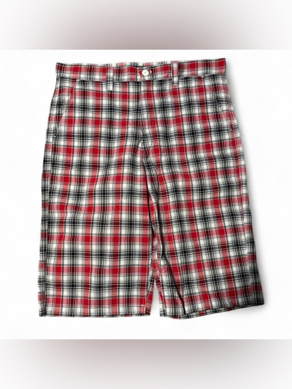 South Pole Red White Black Plaid Men's Shorts